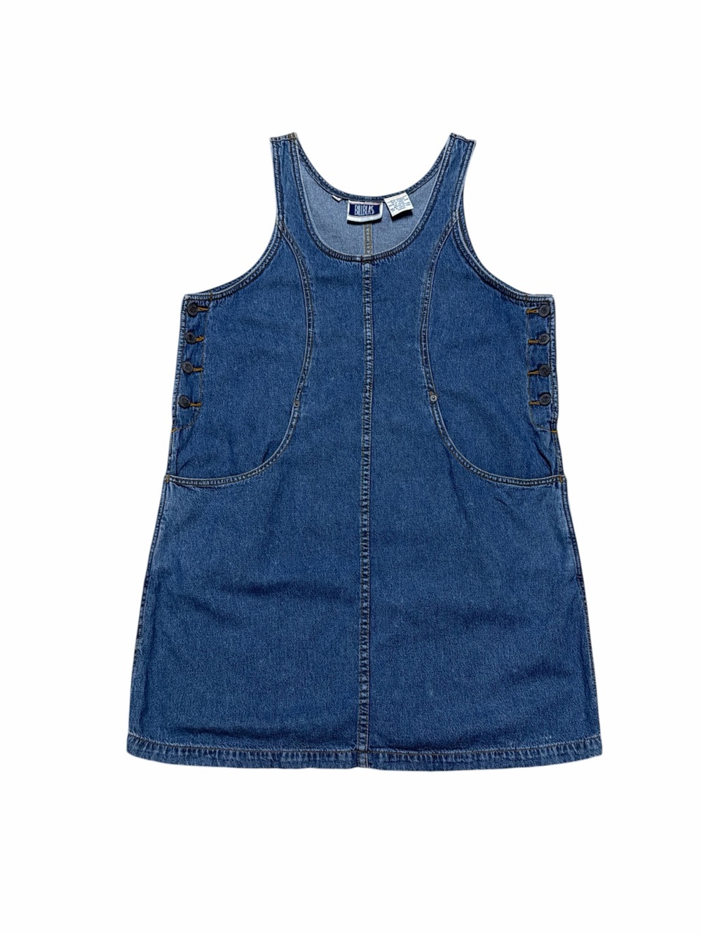 Vintage Bill Blass Sleeveless Dress Women’s 14 Blue Jeans Denim Pinafore Jumper